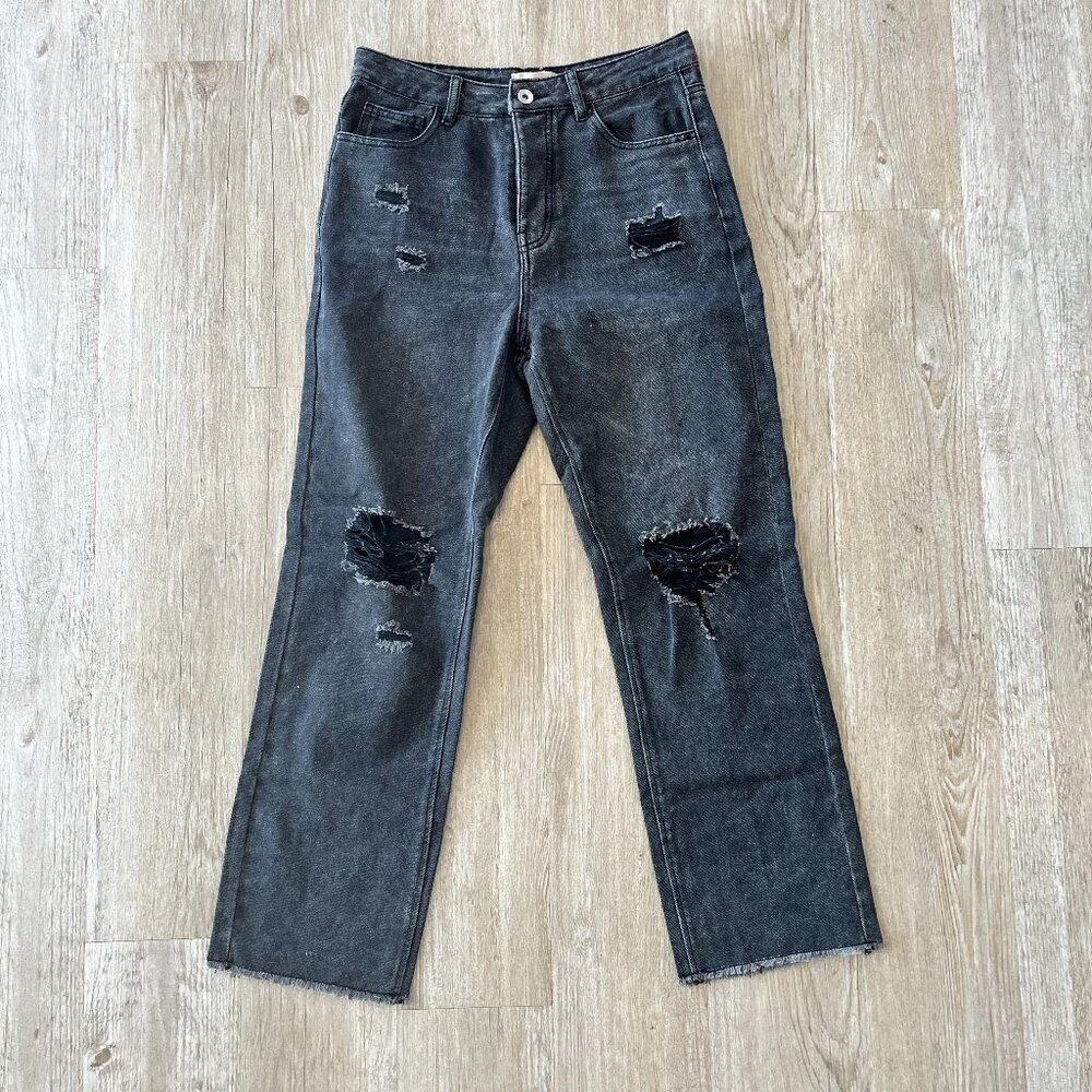 Womens Chelsea & Violet Black Distressed Jeans - 27